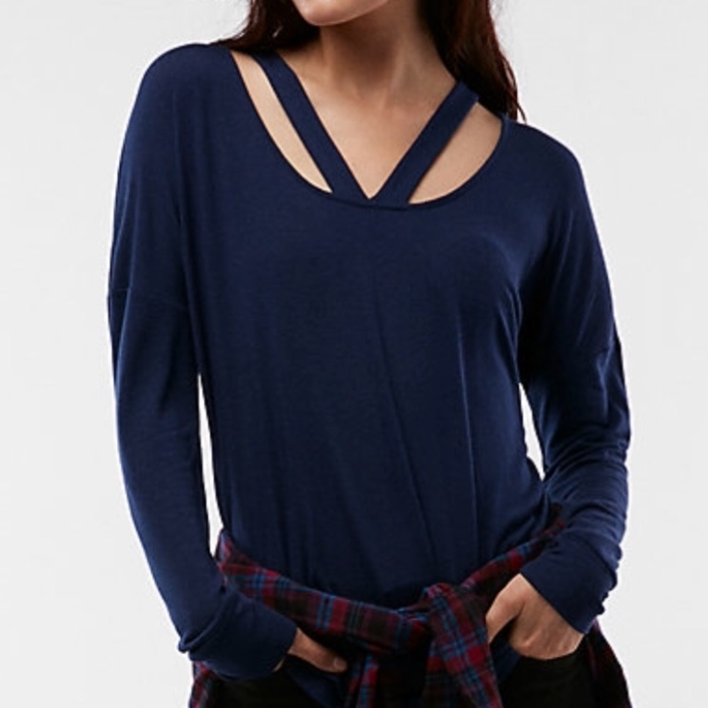 Express Double Slash Neck Top⭐️